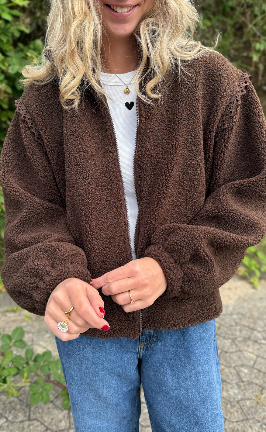 Say INA Copenhagen Fleece Jakke - Fia - Brown